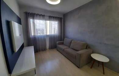 Imagem: O apartamento possui 1 Dormitório, 1 Banheiro, 1 Vaga na garagem