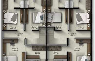 Imagem 12: SOBRADO GEMINADO 03 SUITES À VENDA, R$ 1.290.000,00 BAIRRO GRAVATÁ EM NAVEGANTES