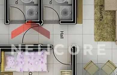 Imagem: O apartamento possui 2 Dormitórios, 2 Banheiros, 1 Vaga na