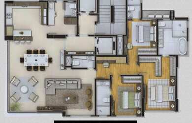 Imagem: O apartamento possui 3 Dormitórios, 4 Banheiros, 3 Vagas na