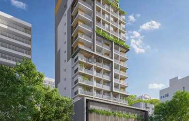 Imagem: O studio possui 1 Dormitório, 1 Banheiro, 27m² de Área e