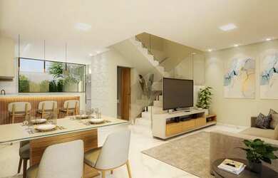 Imagem: A casa possui 3 Dormitórios, 3 Banheiros, 2 Vagas na garagem