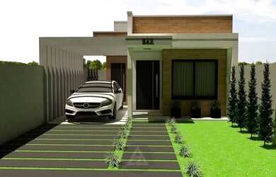 Imagem: A casa possui 3 Dormitórios, 2 Banheiros, 2 Vagas na garagem