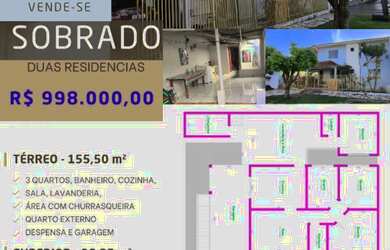 Imagem: A casa possui 4 Dormitórios, 2 Banheiros, 2 Vagas na garagem