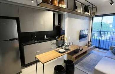 Imagem: O apartamento possui 1 Dormitório, 1 Banheiro, 1 Vaga na garagem