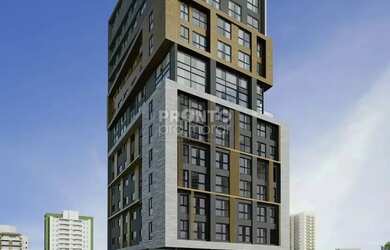 Imagem: O apartamento possui 1 Dormitório, 1 Banheiro, 1 Vaga na garagem