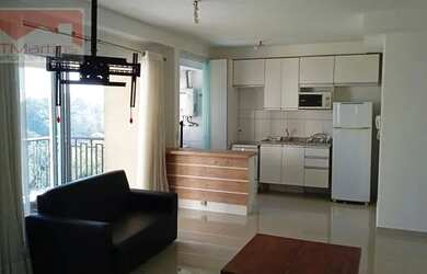 Imagem: O apartamento possui 1 Dormitório, 1 Banheiro, 1 Vaga na garagem