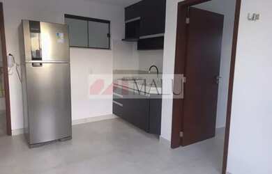 Imagem: O apartamento possui 1 Dormitório, 1 Banheiro, 1 Vaga na garagem