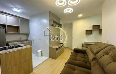 Imagem: O apartamento possui 1 Dormitório, 1 Banheiro, 1 Vaga na garagem