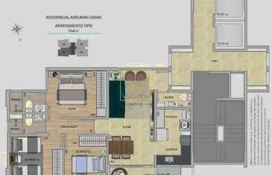 Imagem: O apartamento possui 3 Dormitórios, 2 Banheiros, 2 Vagas na