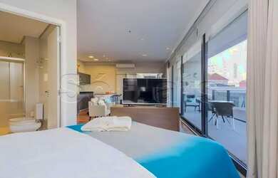 Imagem: O studio possui 1 Dormitório, 1 Banheiro, 1 Vaga na garagem