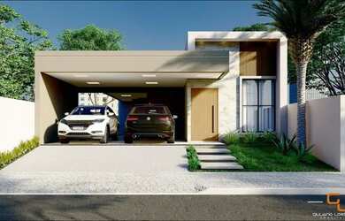 Imagem: A casa possui 3 Dormitórios, 2 Banheiros e 2 Vagas na garagem