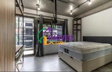 Imagem: O apartamento possui 1 Dormitório, 1 Banheiro, 1 Vaga na garagem