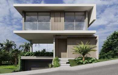 Imagem: A casa em condomínio possui 4 Dormitórios, 5 Banheiros, 4