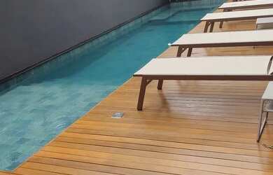 Imagem: O apartamento possui 1 Dormitório, 1 Banheiro, 1 Vaga na garagem