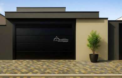 Imagem: A casa possui 3 Dormitórios, 1 Banheiro, 2 Vagas na garagem