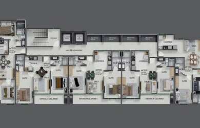 Imagem: O apartamento possui 2 Dormitórios, 2 Banheiros, 1 Vaga na