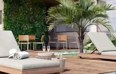 Imagem: O apartamento possui 1 Dormitório, 1 Banheiro, 1 Vaga na garagem