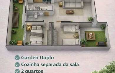 Imagem: O apartamento possui 2 Dormitórios, 1 Banheiro, 36m² de Área