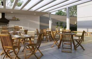 Imagem: O apartamento possui 1 Dormitório, 1 Banheiro, 1 Vaga na garagem