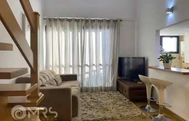 Imagem: O apartamento na cobertura possui 1 Dormitório, 2 Banheiros