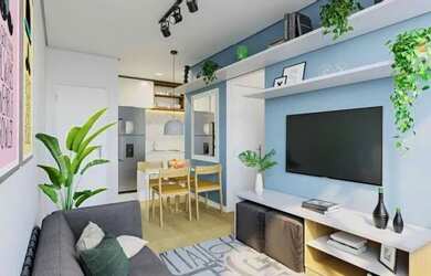 Imagem: O apartamento possui 2 Dormitórios, 1 Banheiro, 1 Vaga na garagem