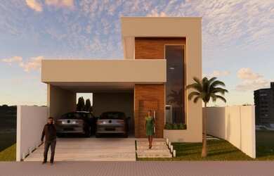 Imagem: A casa possui 3 Dormitórios, 2 Banheiros, 1 Vaga na garagem