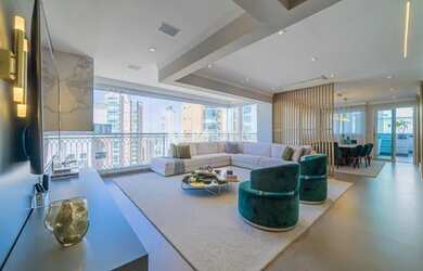 Imagem: O apartamento na cobertura possui 3 Dormitórios, 5 Banheiros