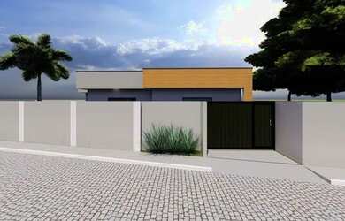 Imagem: A casa possui 3 Dormitórios, 1 Banheiro, 2 Vagas na garagem