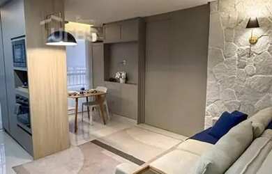 Imagem: O apartamento possui 1 Dormitório, 1 Banheiro, 1 Vaga na garagem