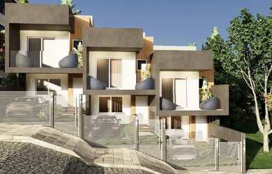 Imagem: A casa possui 3 Dormitórios, 1 Banheiro, 2 Vagas na garagem