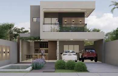 Imagem: A casa possui 3 Dormitórios, 4 Banheiros, 5 Vagas na garagem