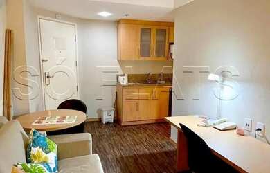 Imagem: O apartamento possui 1 Dormitório, 1 Banheiro, 1 Vaga na garagem