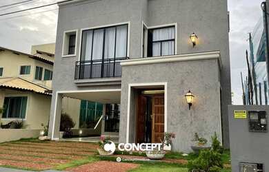 Imagem: A casa em condomínio possui 4 Dormitórios, 5 Banheiros, 4