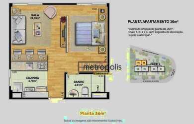 Imagem 5: Apartamento à venda, 35 m² por R$ 327.675,00 - Jardim Jamaica - Santo...