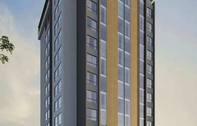 Imagem: O apartamento possui 1 Dormitório, 1 Banheiro, 1 Vaga na garagem