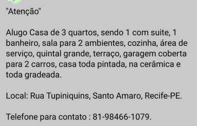 Imagem: A casa possui 3 Dormitórios, 2 Banheiros, 2 Vagas na garagem