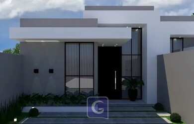 Imagem: A casa possui 3 Dormitórios, 2 Banheiros, 2 Vagas na garagem