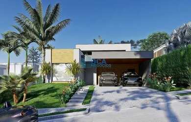 Imagem: A casa em condomínio possui 4 Dormitórios, 5 Banheiros, 2