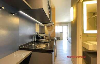 Imagem: O apartamento possui 1 Dormitório, 1 Banheiro, 1 Vaga na garagem