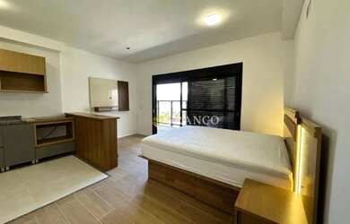 Imagem: O apartamento possui 1 Dormitório, 1 Banheiro, 1 Vaga na garagem