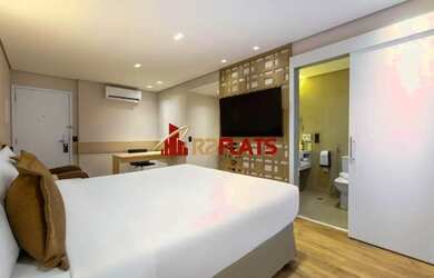 Imagem: O apartamento possui 1 Dormitório, 1 Banheiro, 1 Vaga na garagem