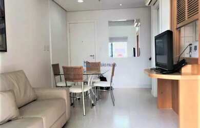 Imagem: O apartamento possui 1 Dormitório, 2 Banheiros, 1 Vaga na garagem