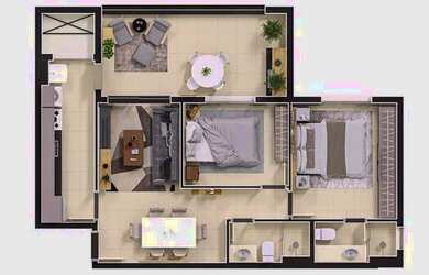 Imagem 4: Vilaggio Paulista. Churrasqueira, Imóvel mobiliado, 76m² de Áreae1...