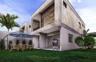 Imagem: A casa em condomínio possui 4 Dormitórios, 4 Banheiros, 3