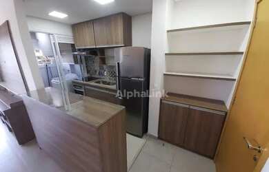 Imagem: O apartamento possui 1 Dormitório, 1 Banheiro, 1 Vaga na garagem