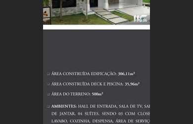 Imagem: A casa em condomínio possui 4 Dormitórios, 5 Banheiros, 3