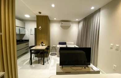 Imagem: O apartamento possui 1 Dormitório, 1 Banheiro, 1 Vaga na garagem