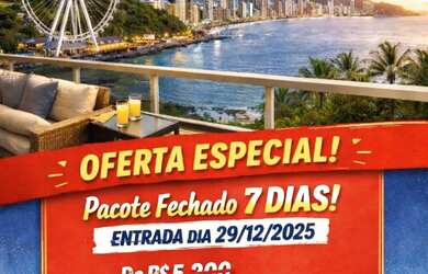 Imagem: O apartamento possui 1 Dormitório e Acomodam 4 pessoas e está