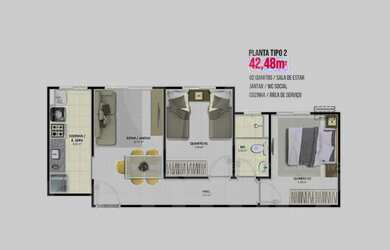 Imagem 2: Solar das Águas. Piscina, Churrasqueira, Imóvel novoe42m² de Área